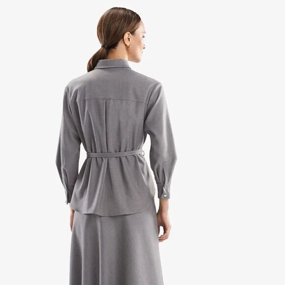 MM Lafleur The Vivi Top Flannel Gray Size 14 - Picture 3 of 12